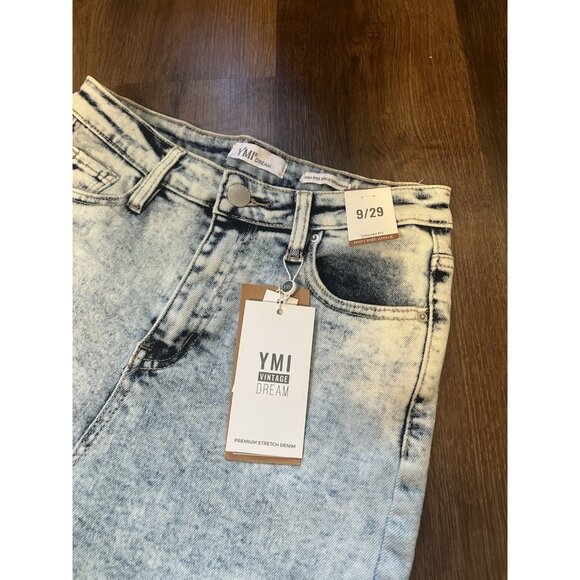 NWT YMI Vintage Dream Womens Jeans Size 9/29 High Rise Ankle Dream Fit Acid Wash - Picture 2 of 5